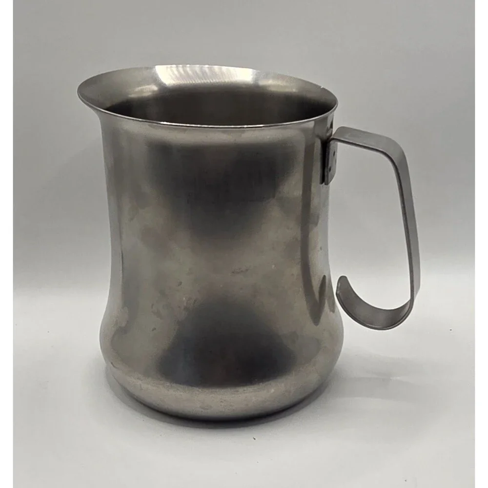 VTG VEV Vigano Inox 18/10 Stainless Steel Milk Frothing Pitcher Italy Mod Dep